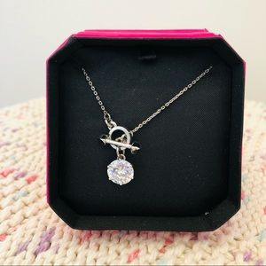 Brand New Juicy Couture silver Solitaire necklace